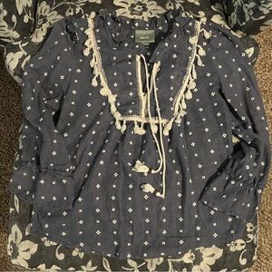 Maeve chambray embroidered blouse